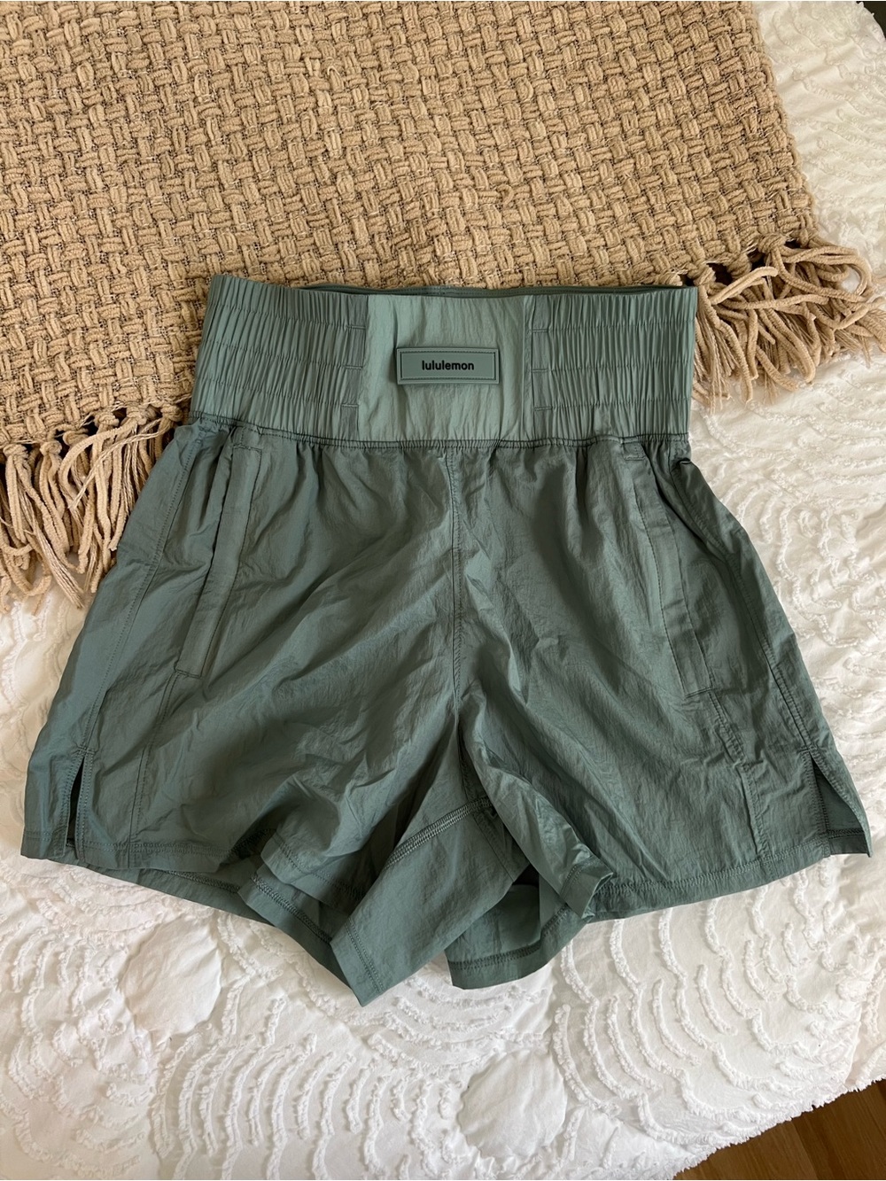 lululemon athletica Olive Green High-Waist Athletic Shorts